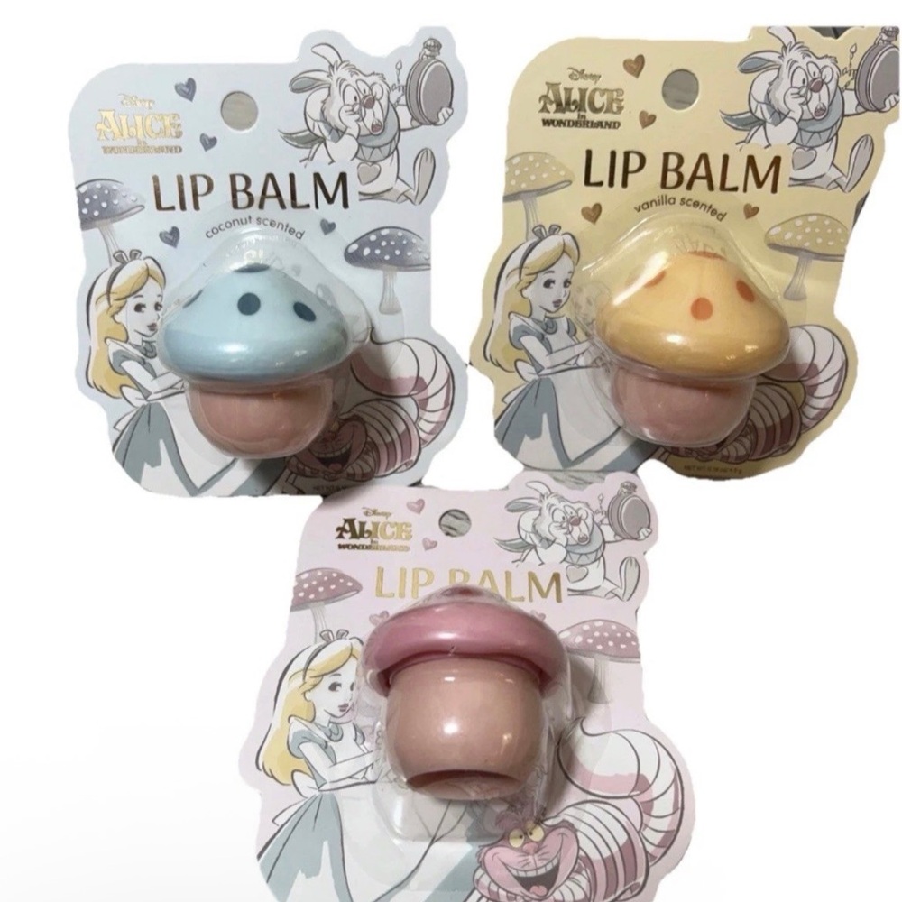 Alice in Wonderland Magic Mushroom Lip Balm Collection ~Lot of 3~ New